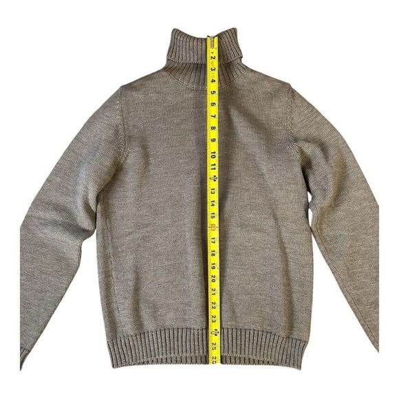 Zanone Men's Wool Turtleneck Neck Mid Gauge Ribbed Knit Brown Small 48 | Slowear - Picture 2 of 10